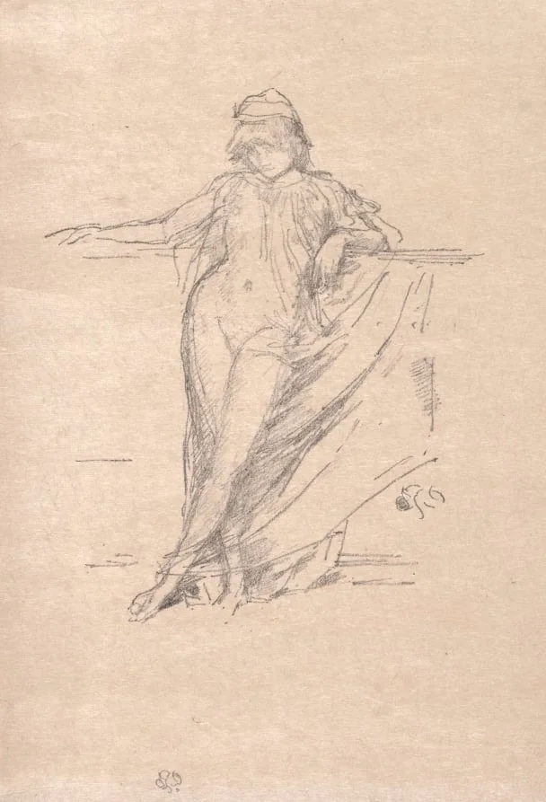 Little Draped Figure Leaning, by James McNeill Whistler, 1894