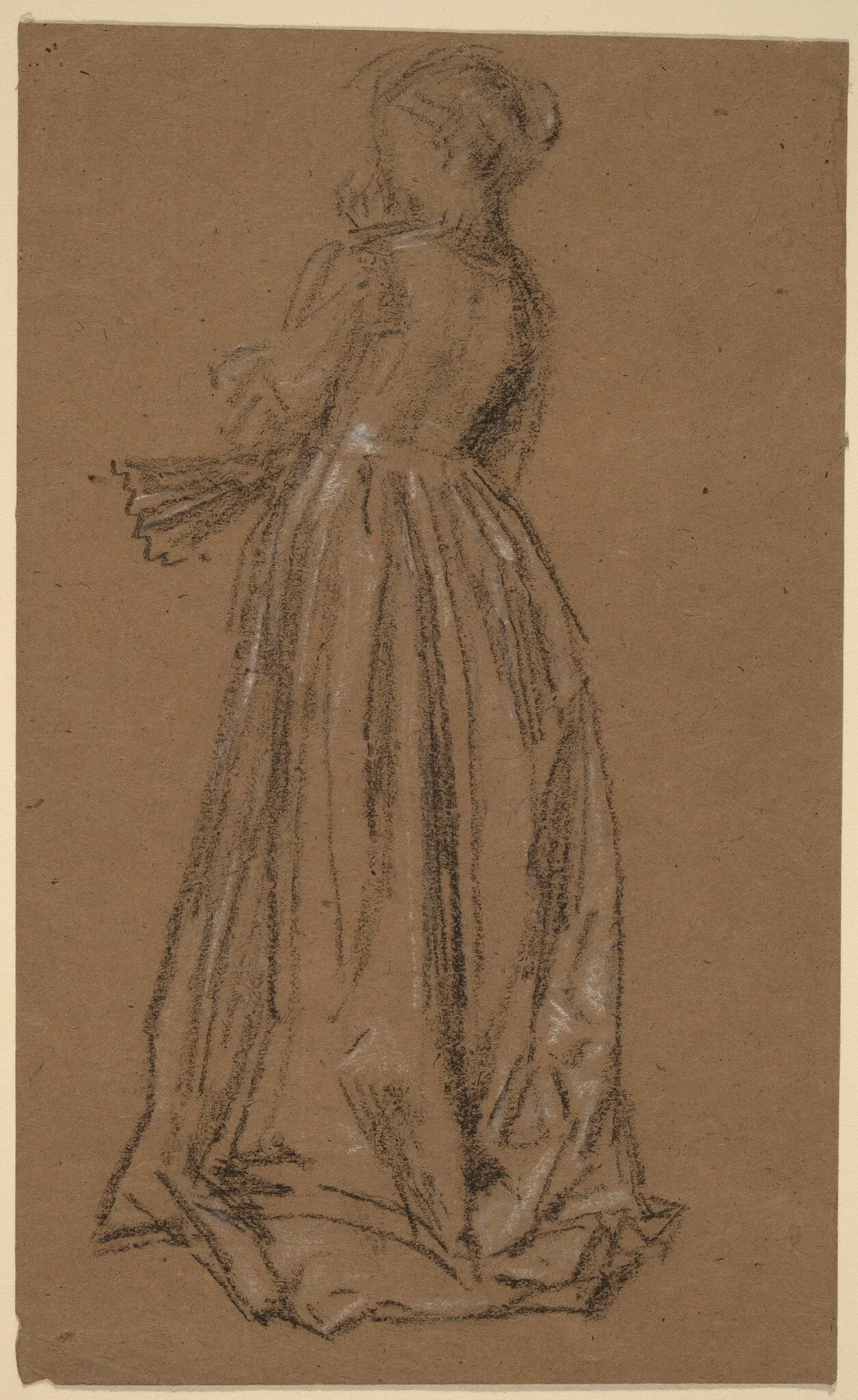 Woman with a Fan, by James McNeill Whistler, chalk, 1874
