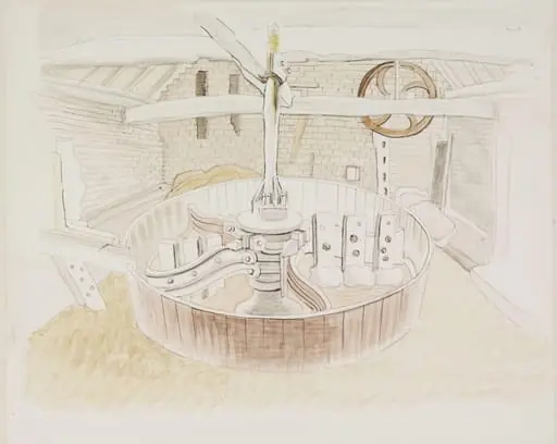Inside a Mill;- grinding bone" near Modishall