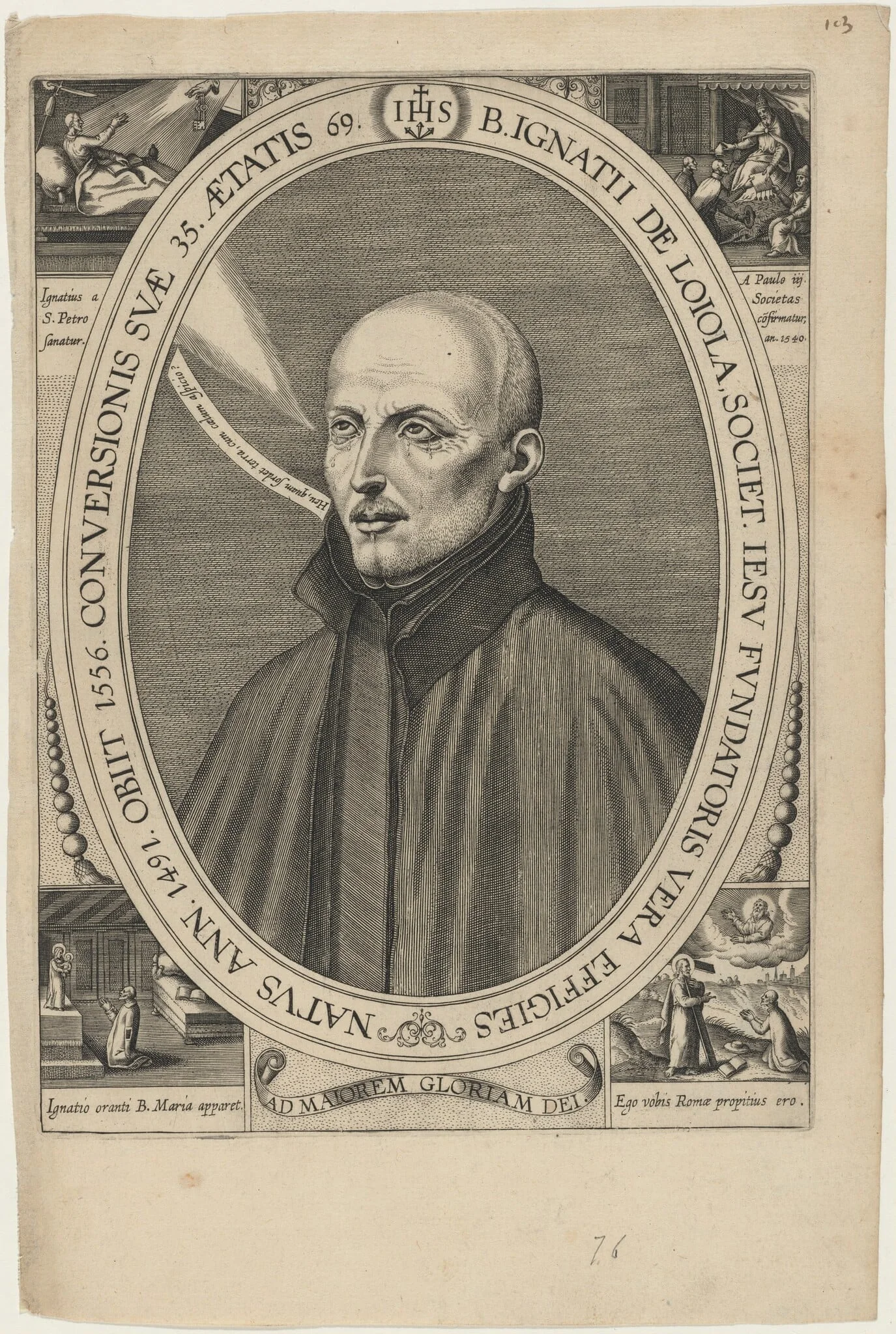 Saint Ignatius de Loyola, by Unknown 19th Century, ink, 1850