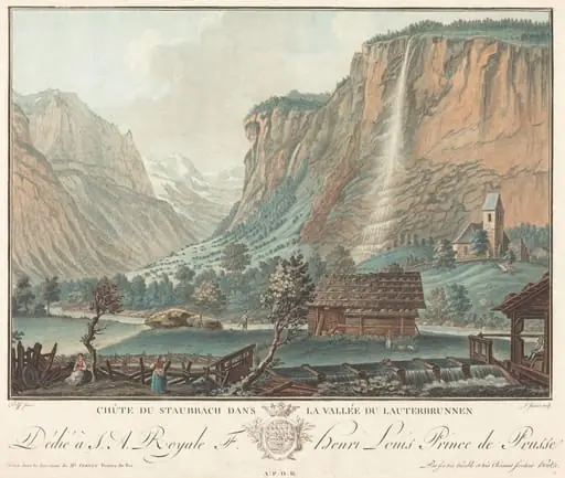 Chute de Staubbach, dans la Vallée de Lauterbrunnen (Falls at Staubbach in the Lauterbrunnen Valley)