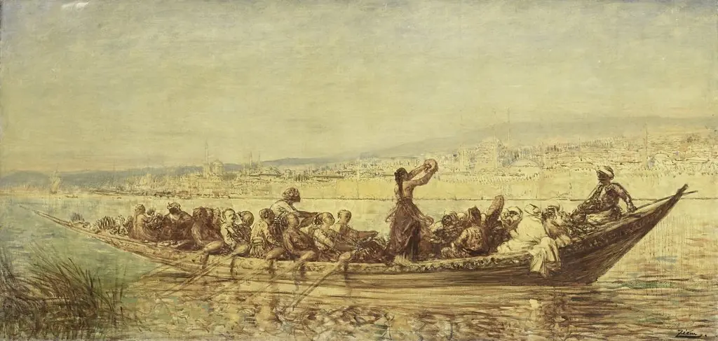 Moorse roeiers bij Constantinopel