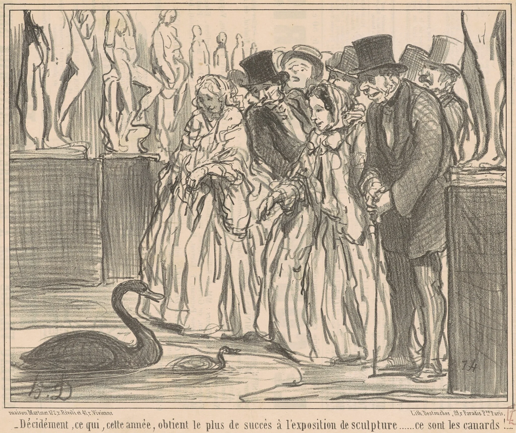 Décidément, ce qui, cette année, obtient ..., by Honoré Daumier, ink, 1857