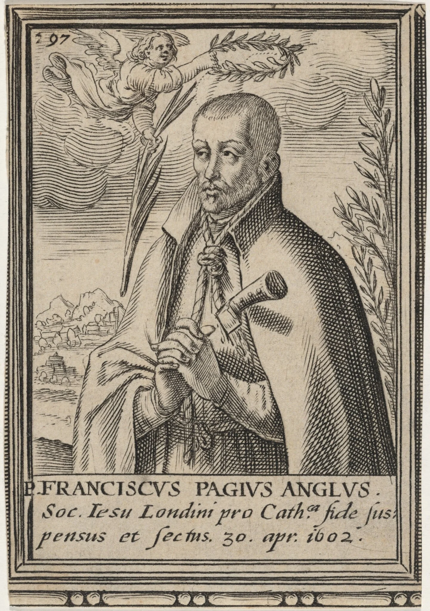 Francis Paget, Jesuit Priest, by Unknown 19th Century, ink, 1602