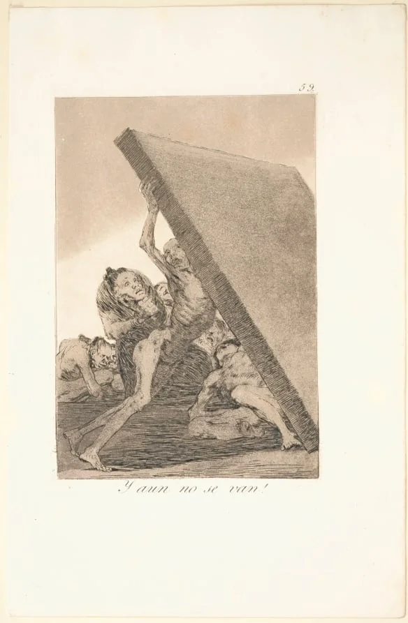 And Still They Don't Go!, Plate 59, by Francisco Goya, 1799