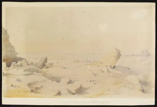 Distant View of the Pyramids - from the Desert at Cairo,