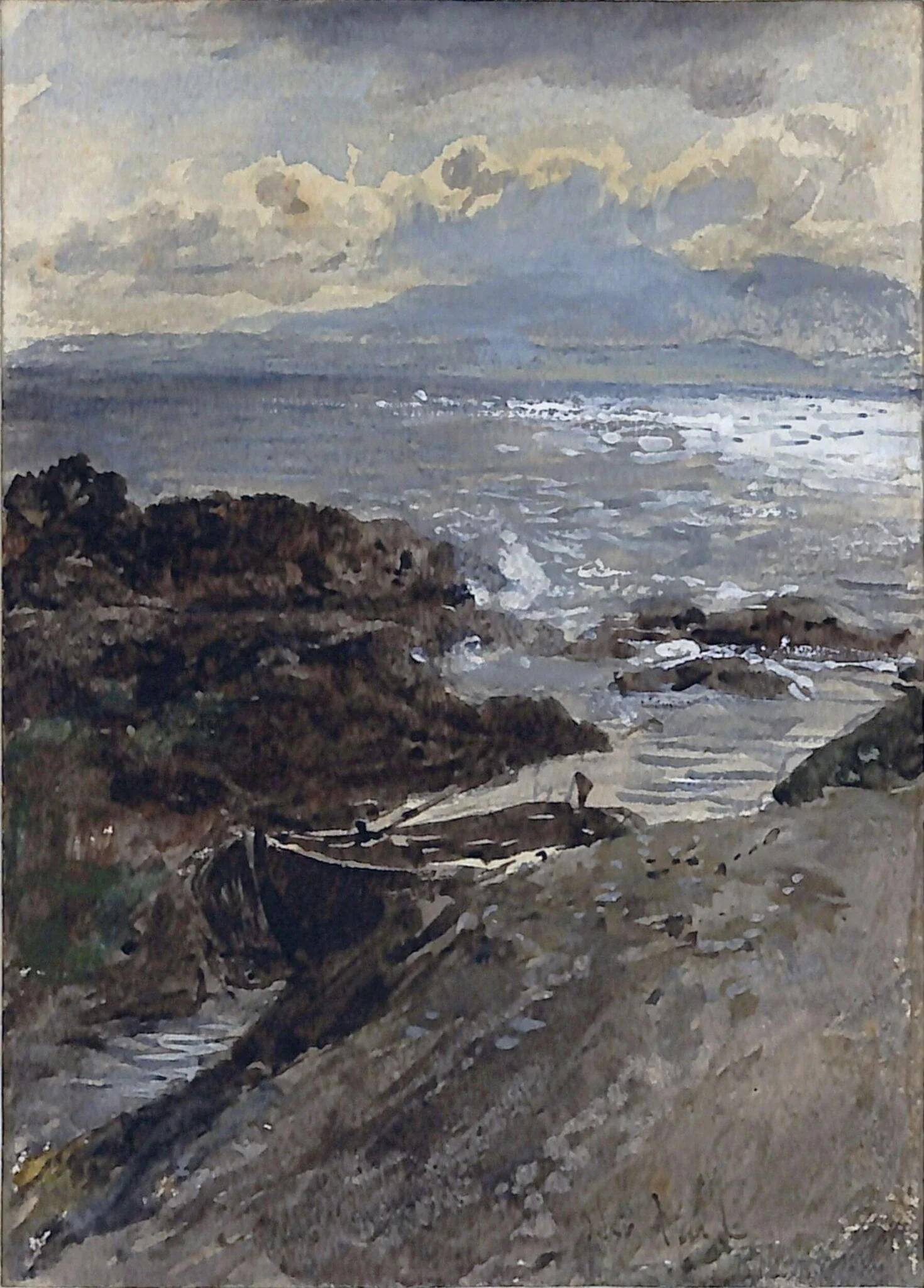  A Boat in a Creek - A Sketch
