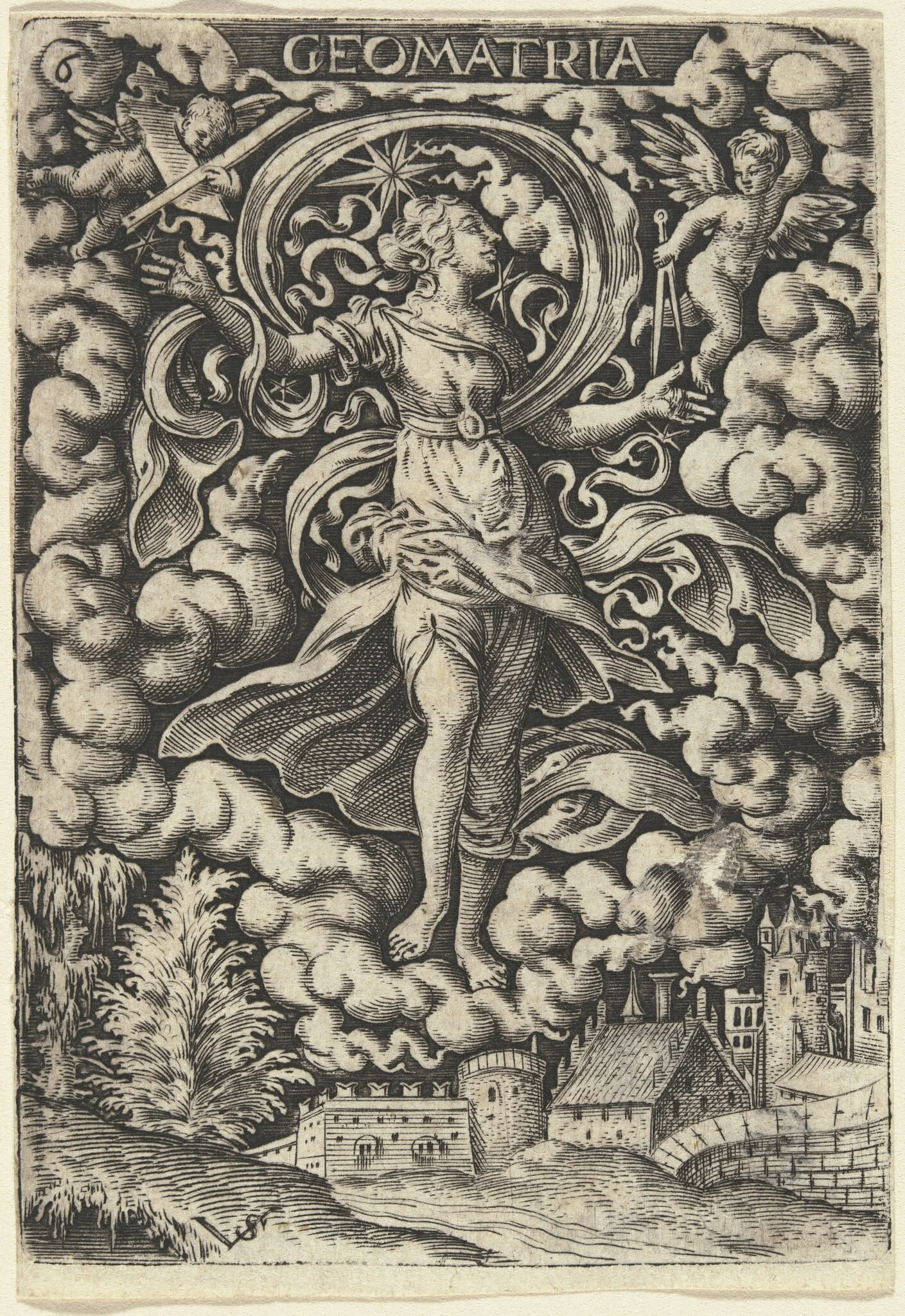 Geometria (Geometry), by Virgil Solis, ink, 1538