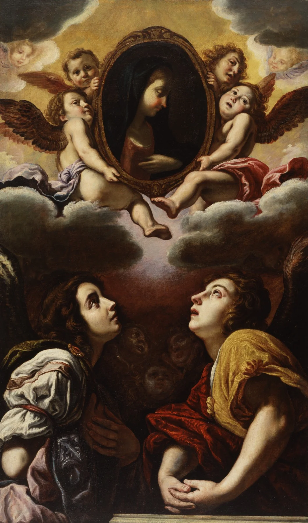 Flying and Adoring Angels, by Domenico Fetti, oil, 1613