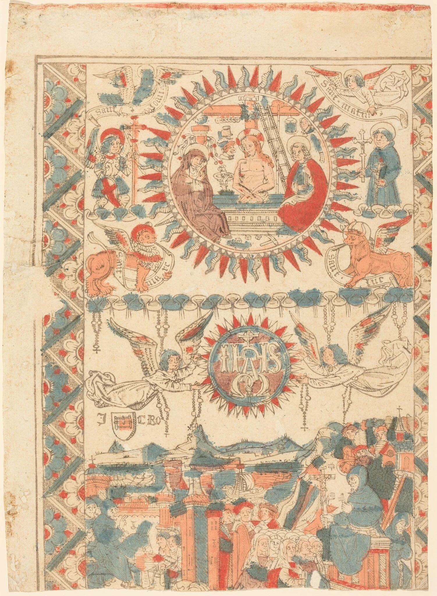 Saint Bonaventure Arriving and Preaching in Lyon, by French 15th Century, ink, 1485