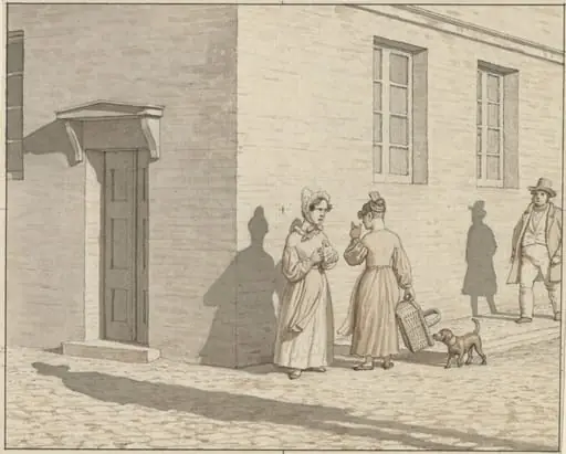 Linear Perspective as Applied in Painting - Plate VII, 1 - A Street Corner Encounter
