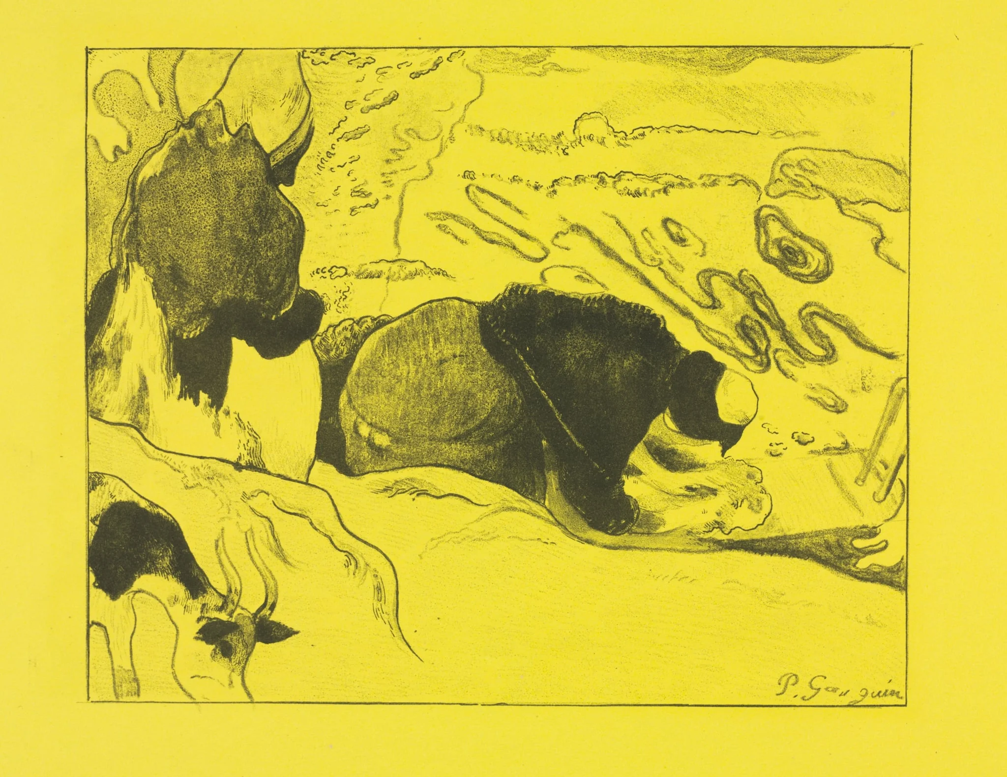 Volpini Suite: Laundresses (Les Laveuses), by Paul Gauguin, 1889