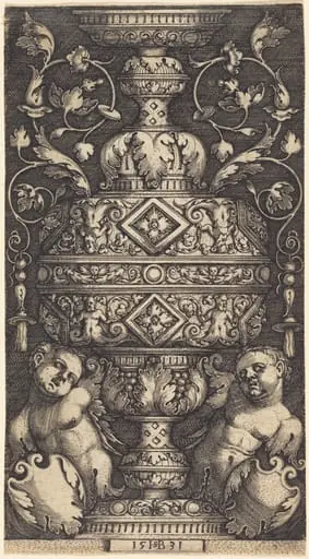 Double Goblet with Two Genii at the Base