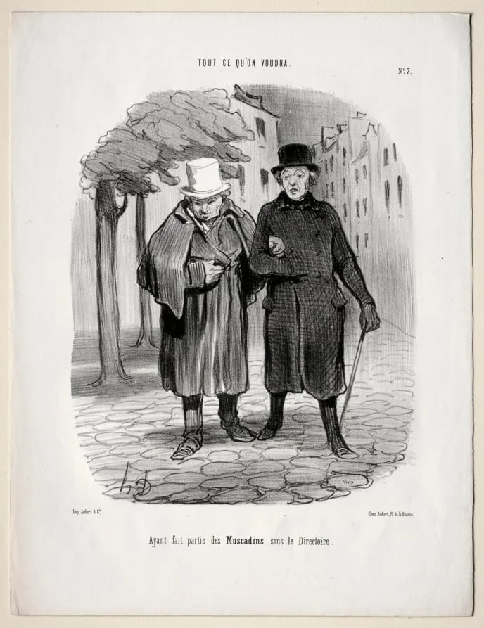 Former dandies under the Directory, by Honoré Daumier, 1847