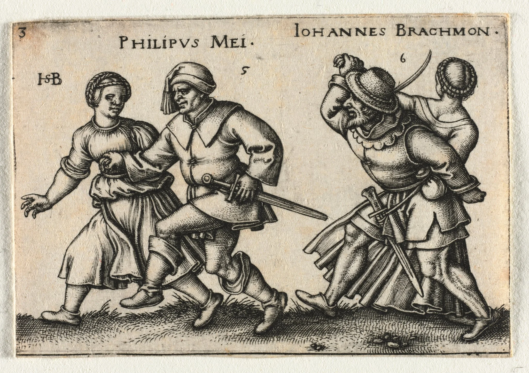 The Peasant Wedding or the Twelve Months:  5-Philipus Mei 6-Johannes Brachmon, by Sebald Beham, 1546