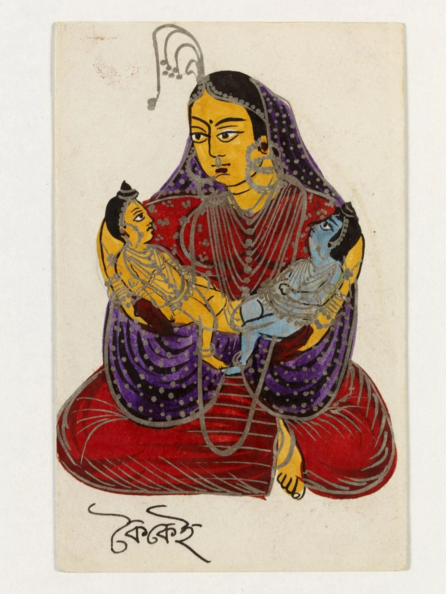 Kaikeyi, Rama and Lakshmana, by Unknown, paint, 1890
