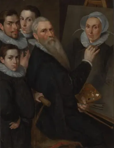 Self-portrait of the Painter with his Family, Jacob Willemsz Delff i (ca. 1540/45-1601)