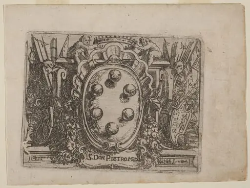 Dedication to Don Pietro Medici from "Bizzarie di varie Figure"