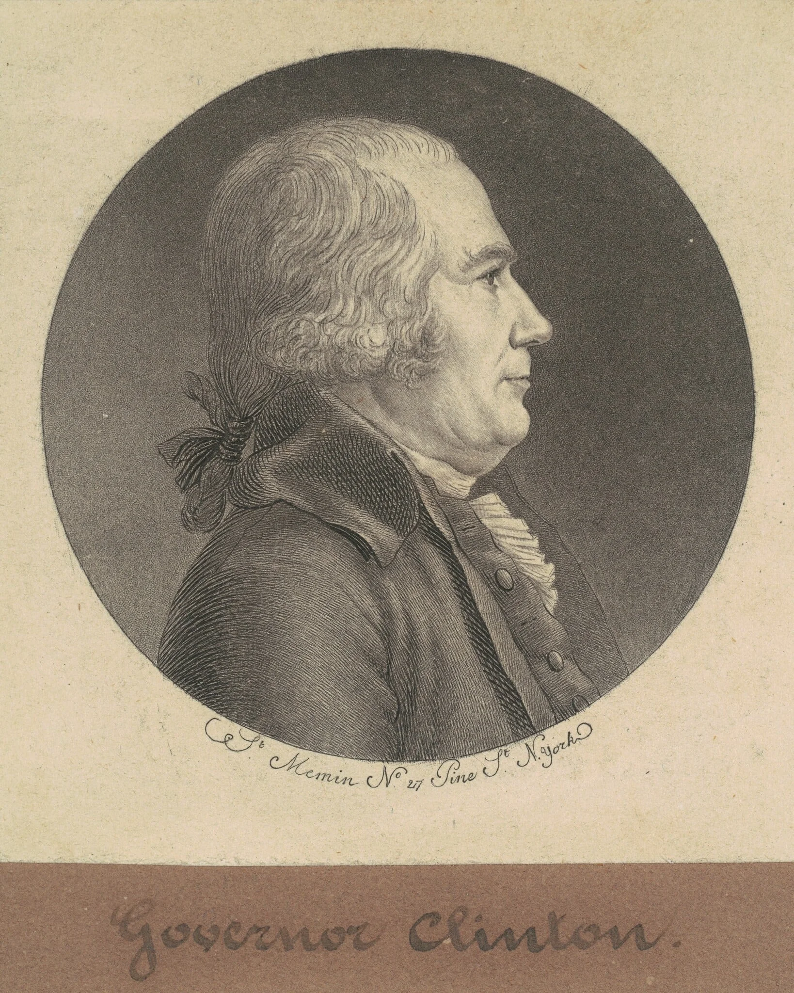 George Clinton, by Charles Balthazar Julien Févret de Saint-Mémin, ink, 1797