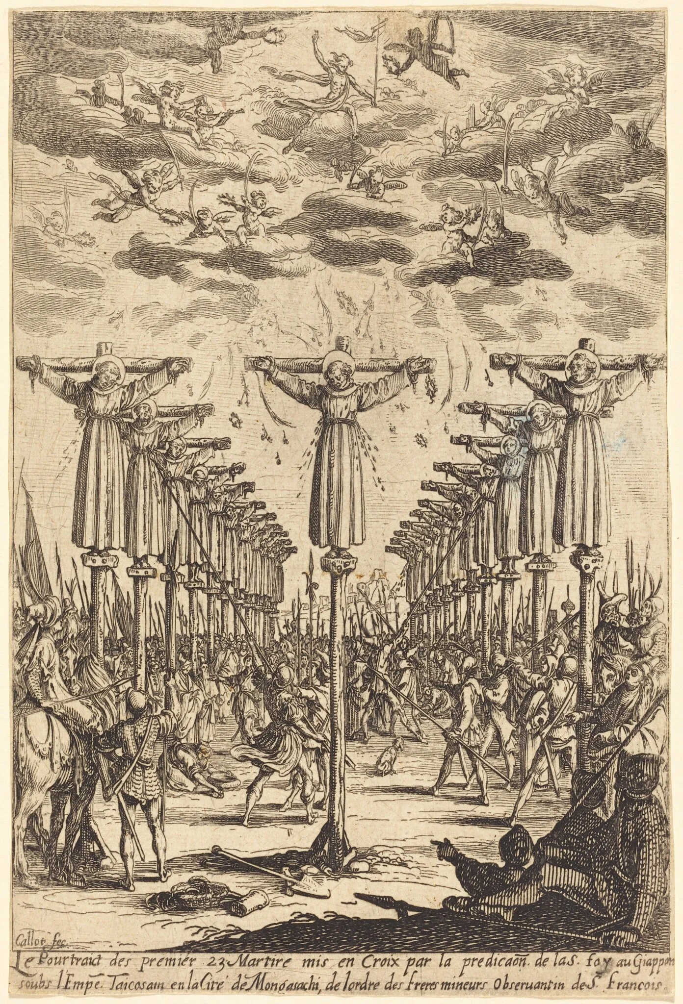The Martyrs of Japan, by Jacques Callot, ink, 1628