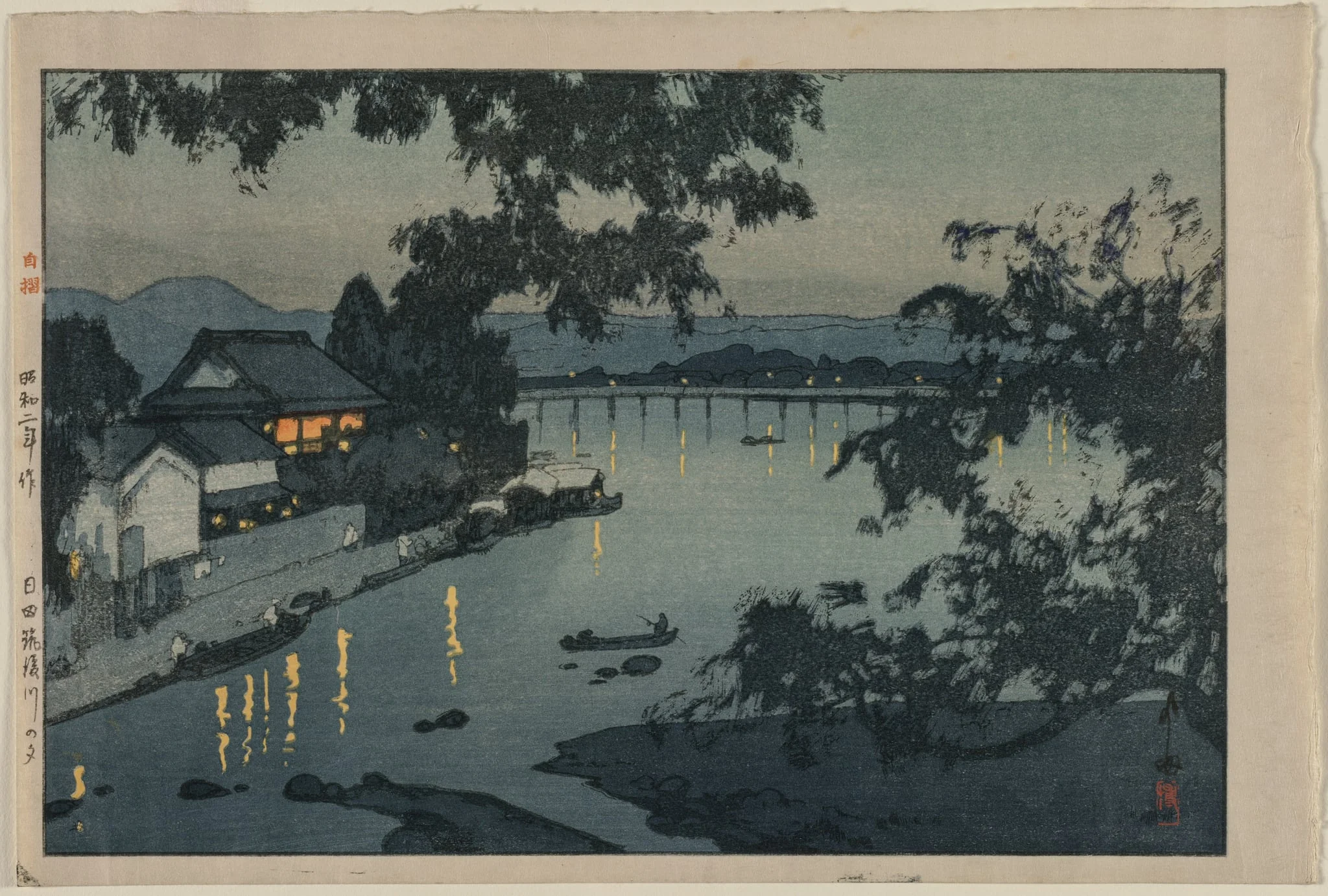 Evening on the Chikugo River, by Hiroshi Yoshida, 1927