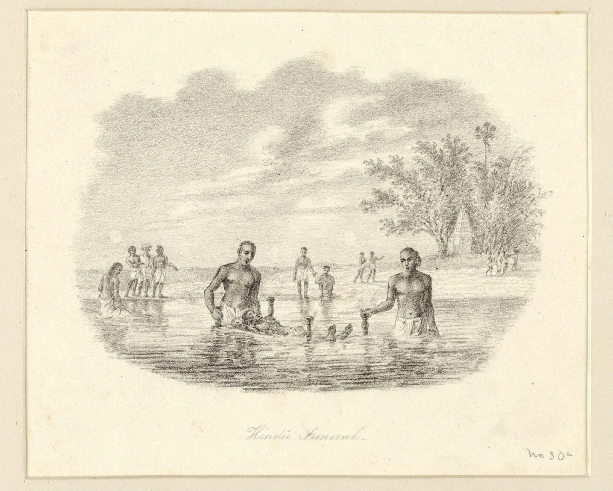Hindu Funeral, by Robert Captain Smith, 1830
