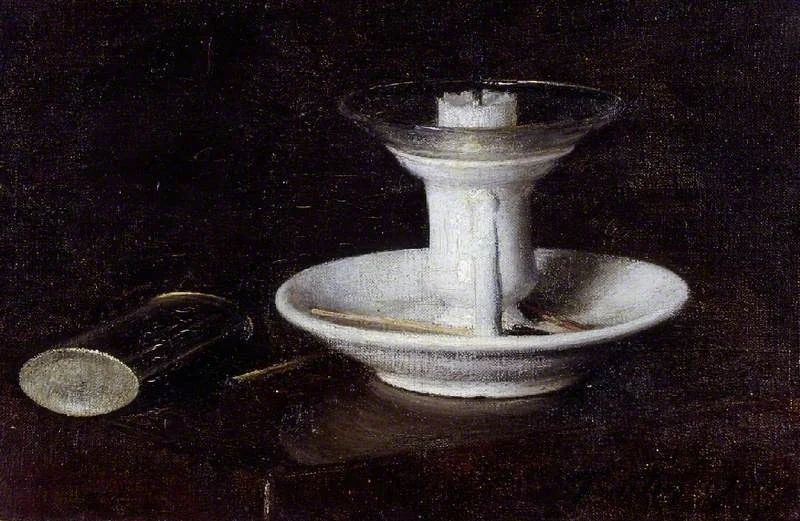 White candlestick, by Henri Fantin-Latour, oil, 1870