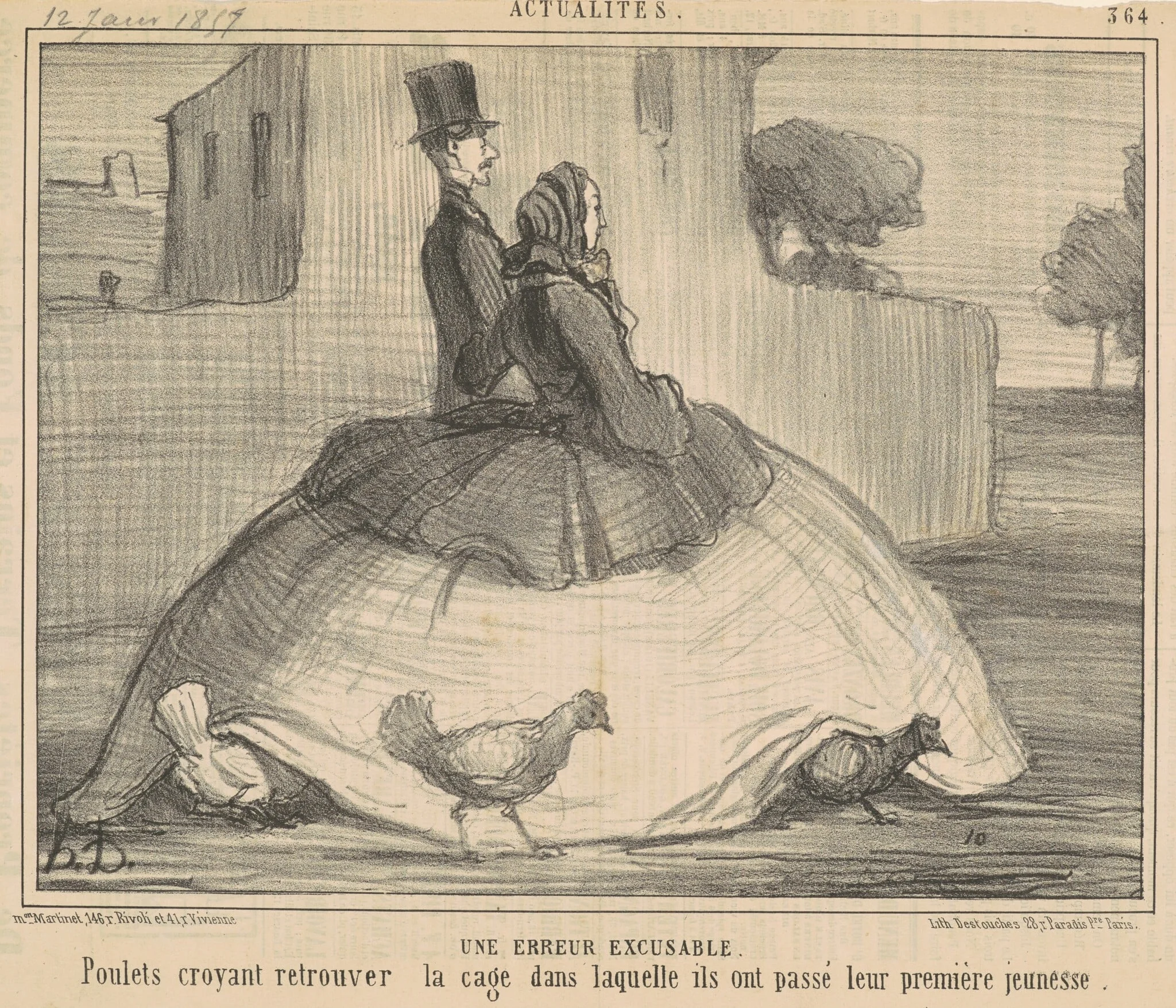 Une erreur excusable, by Honoré Daumier, ink, 1857