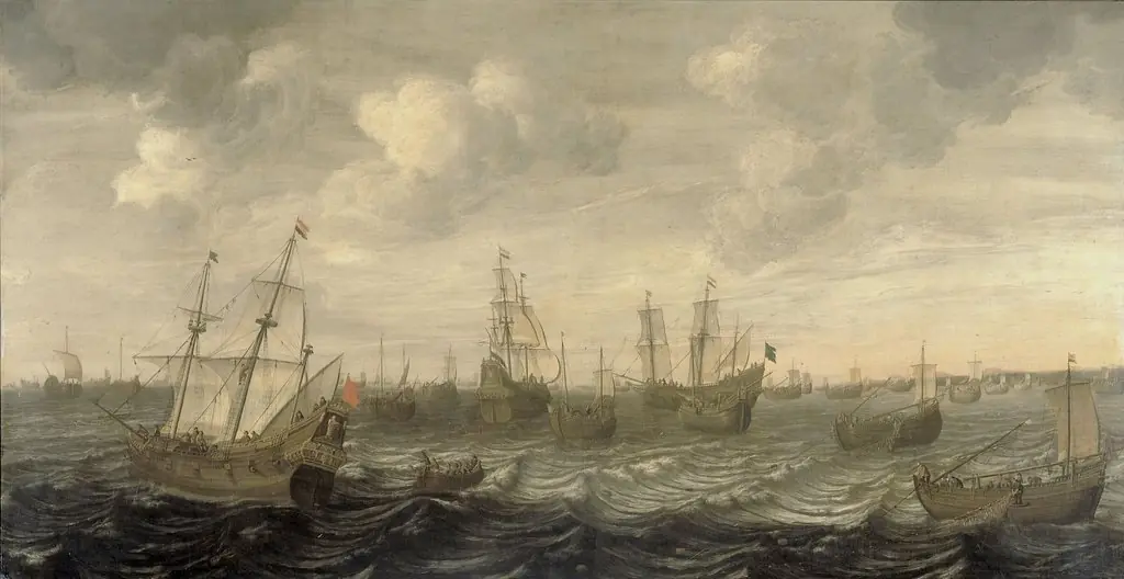 The Dutch herring fleet under sail