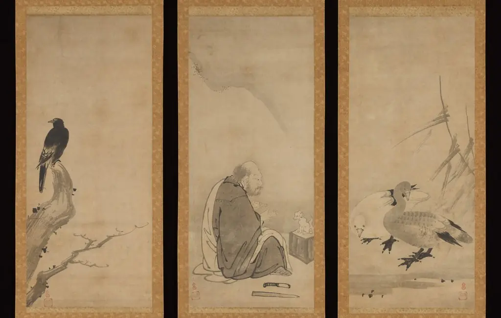 Huineng, the Sixth Patriarch of Zen, with Geese and Myna