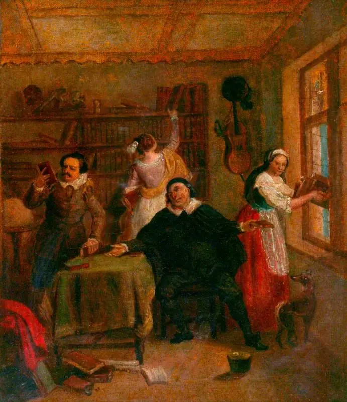 The Barber and Others Purging Don Quixote's Library (from Cervantes' novel)