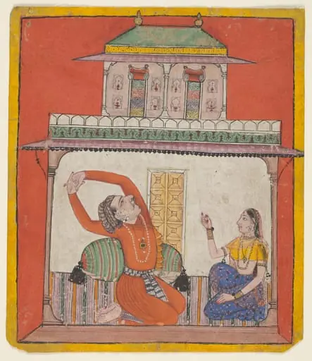 A couple in their chamber in early morning: Vighada Ragaputra of Shri Raga, from a Ragamala