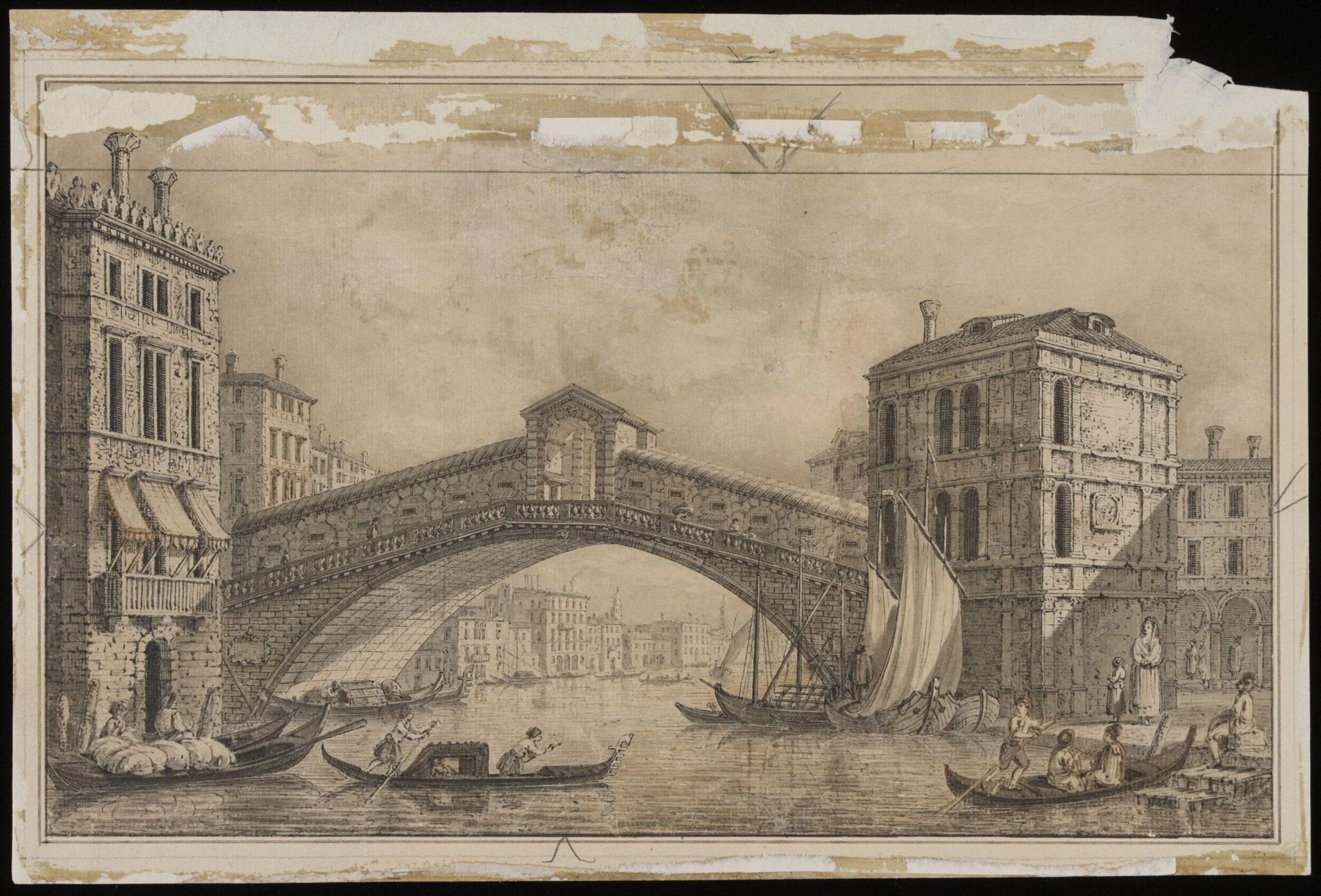 Ponte di Rialto, Venice, by Canaletto, 1750