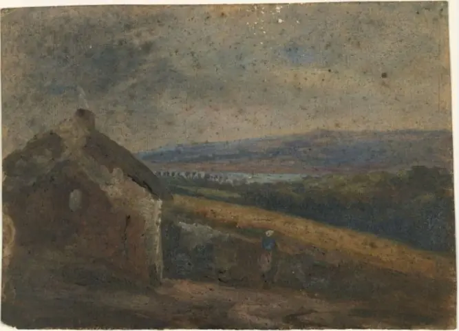 A Woman outside a Cottage