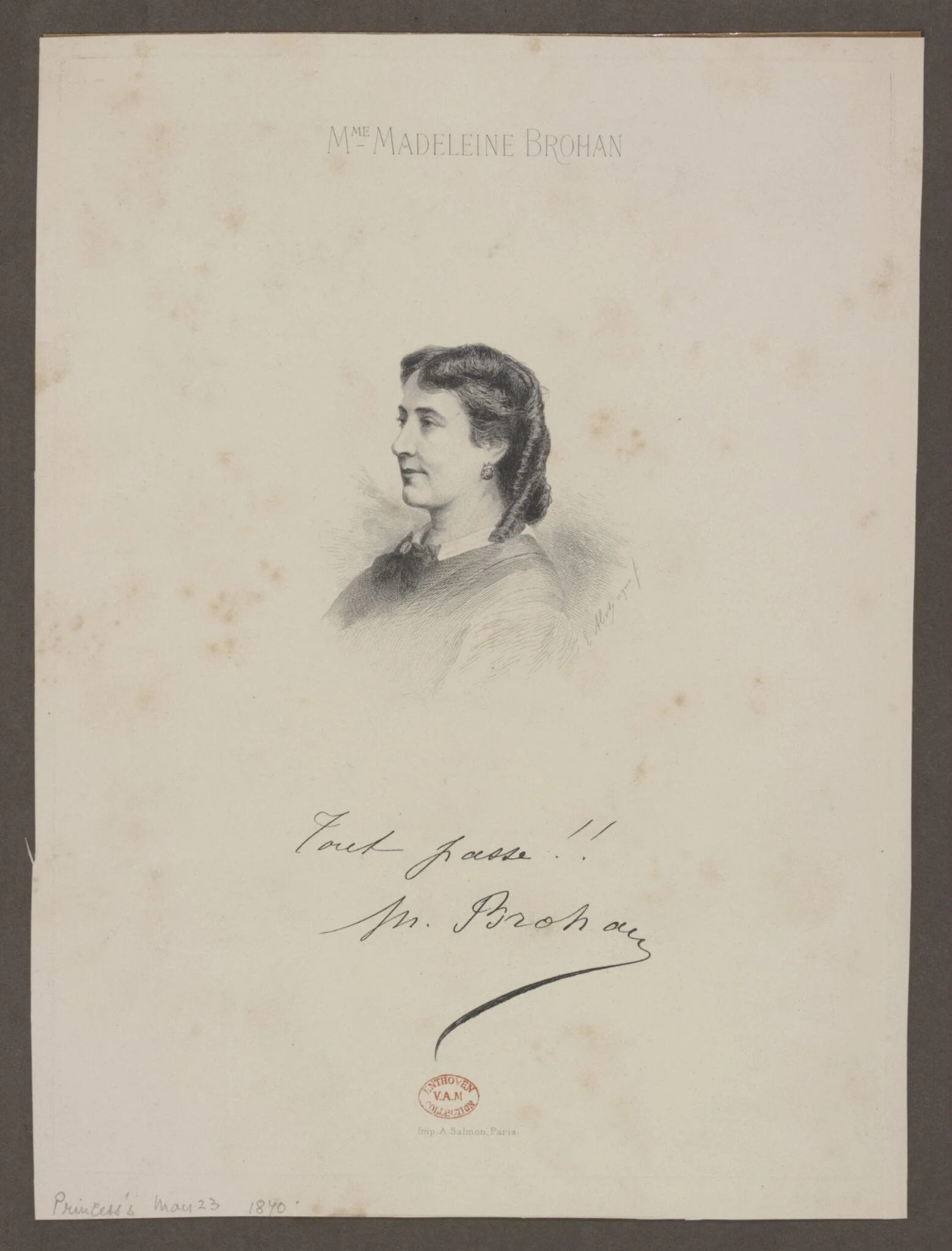 Mme Madeleine Brohan, by A. Salmon, 1850
