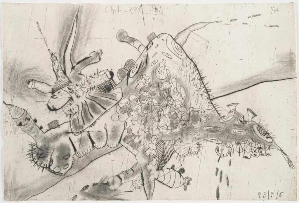 Untitled, by Carroll Dunham, ink, 1989
