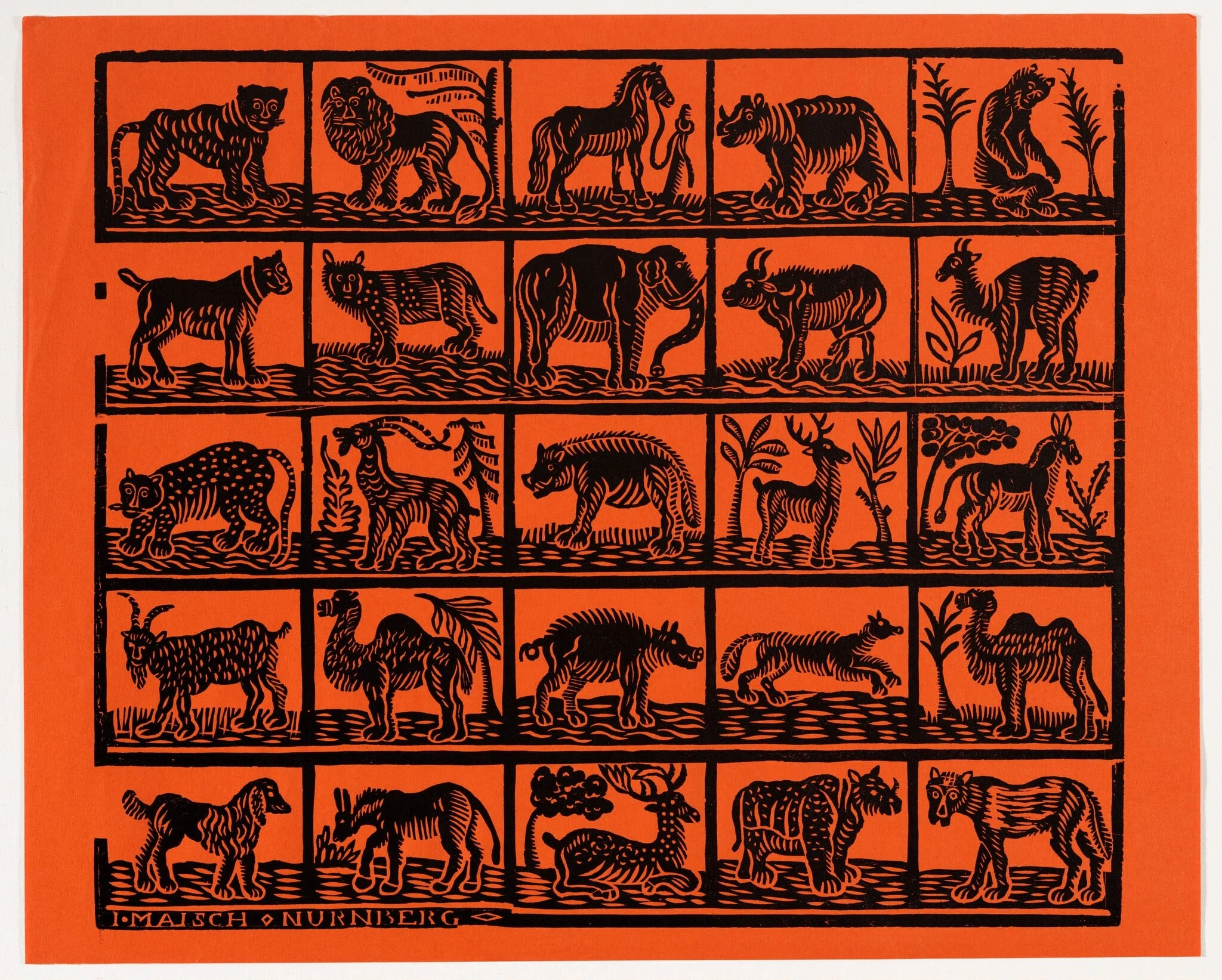 Endpaper with Animals