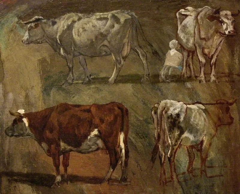 Quatre esquisses de vaches, by Constant Troyon, unspecified, 1847