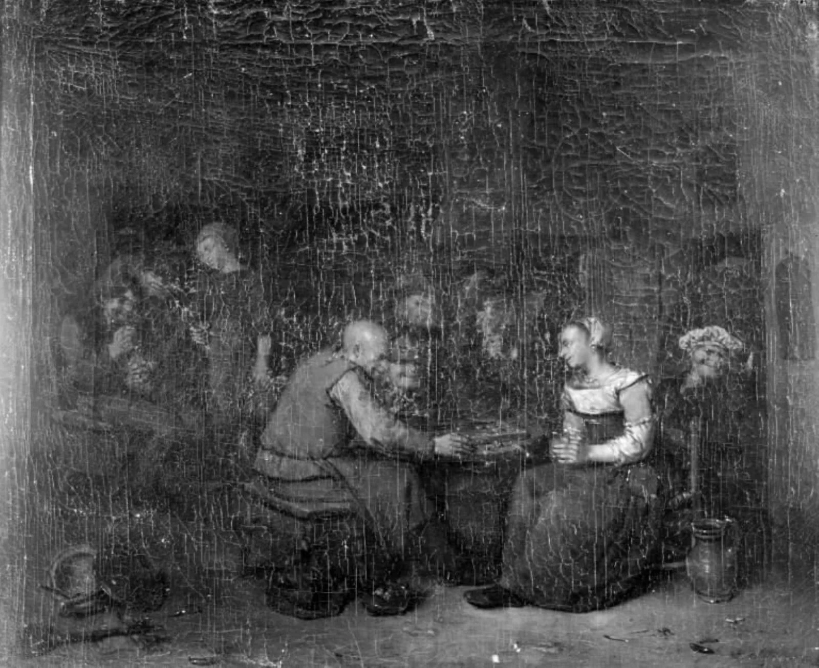 Tric-trac Players, by Unknown, 1750