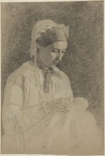 Woman Embroidering