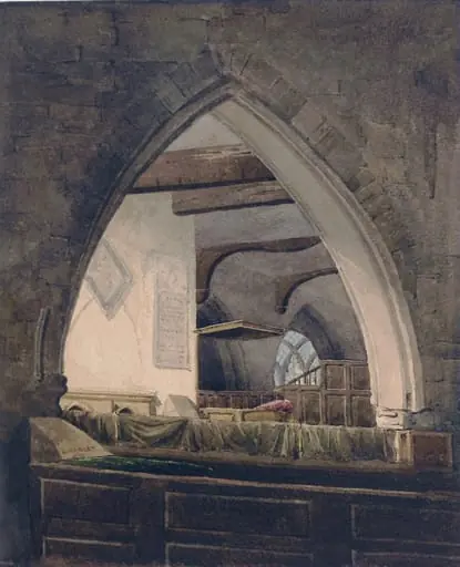 The interior of a church