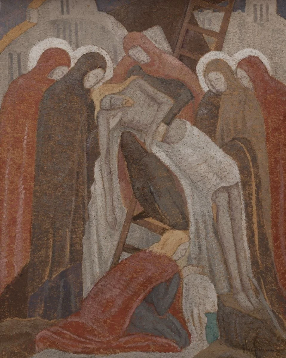 Coborârea de pe cruce, by Olga Greceanu, 1929