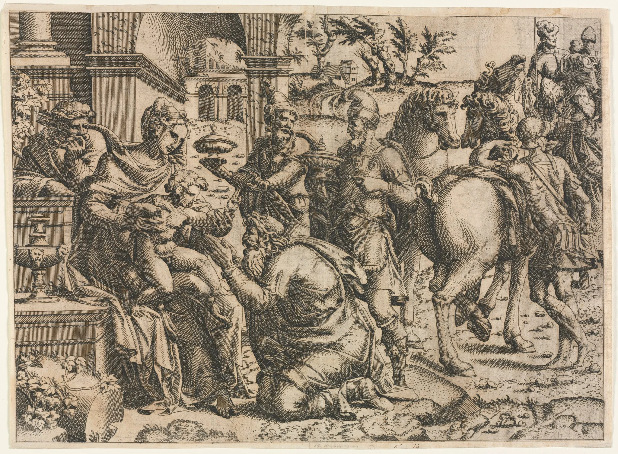 The Adoration of the Magi, by Jean Mignon, 1545