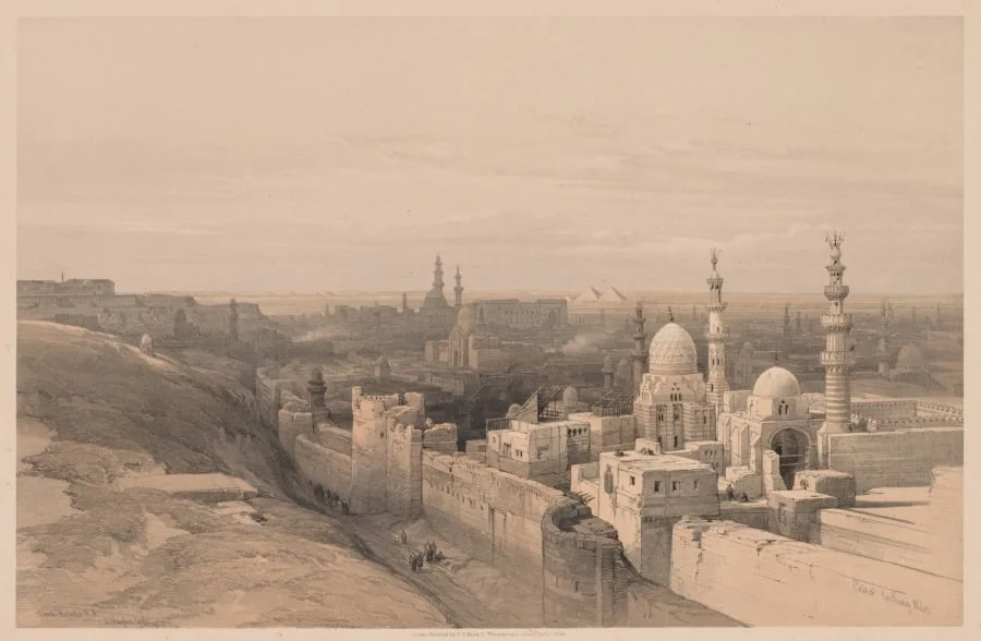 Egypt and Nubia, Volume III, No. 26, Cairo, Looking West, by Louis Haghe, 1838