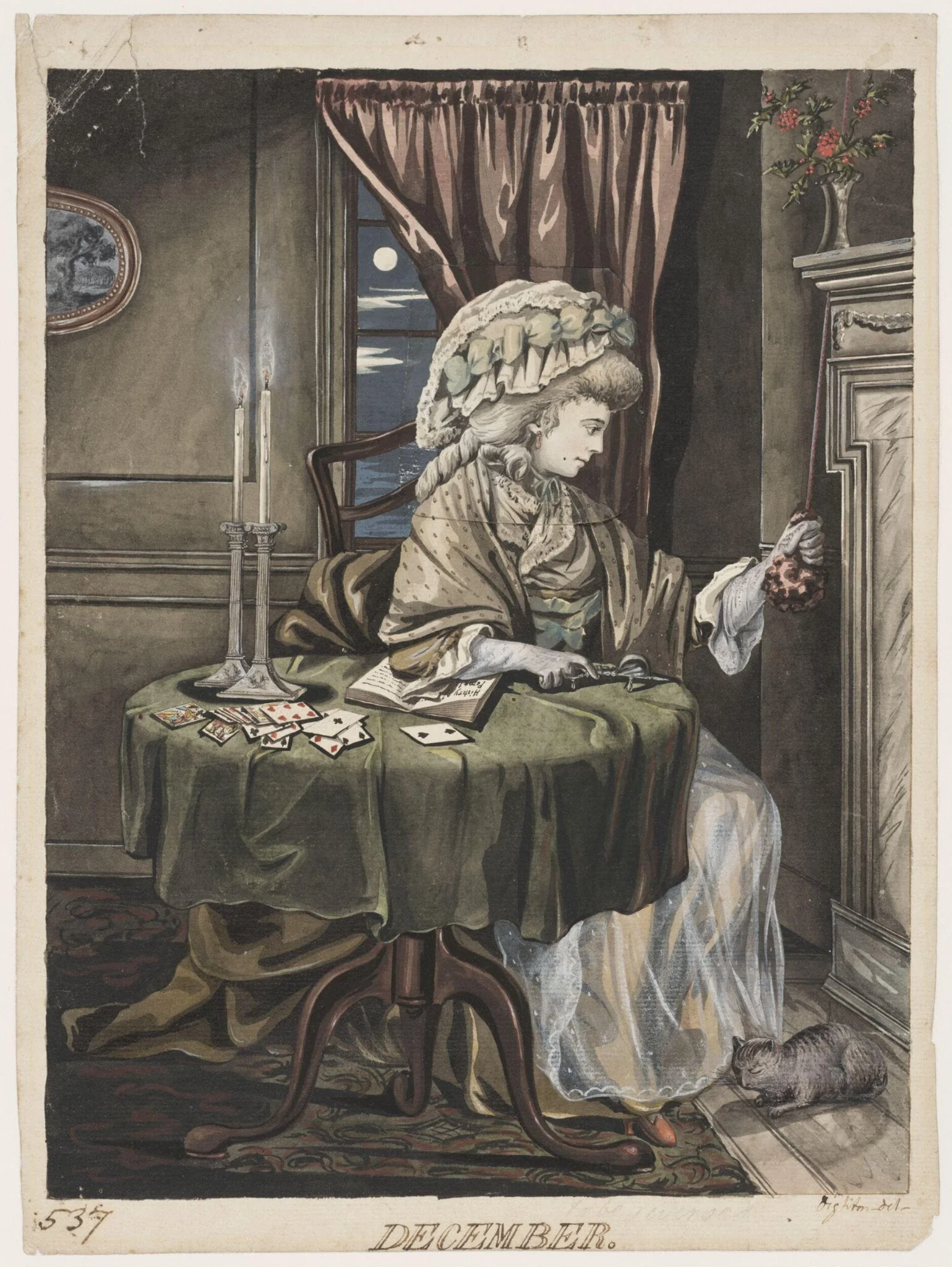 December, by Robert Dighton, watercolor, 1785