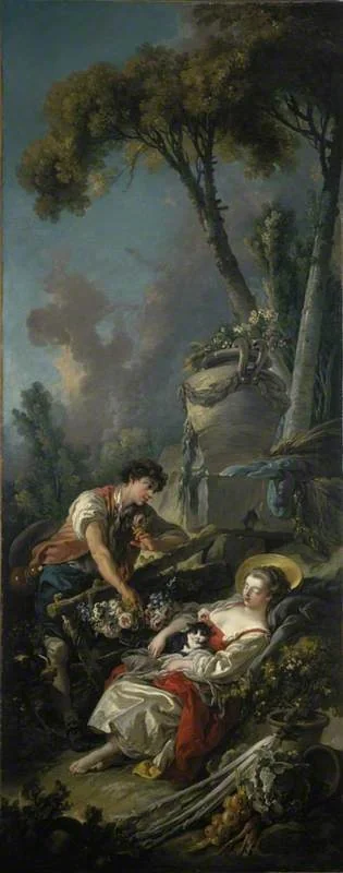 A Pastoral Scene ('La Jardiniere Endormie'), by François Boucher, oil, 1762
