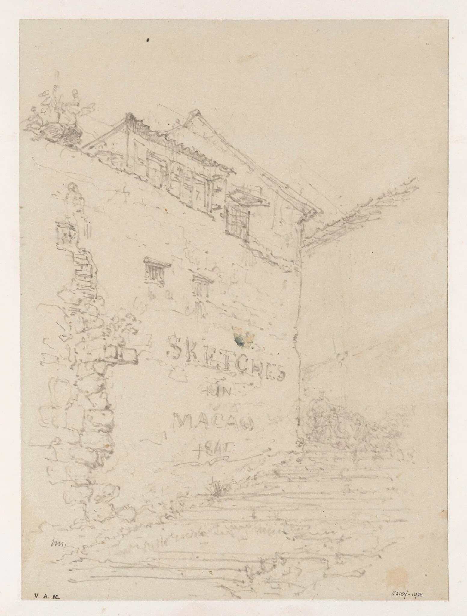 Buildings in Macau, by George Chinnery, 1841
