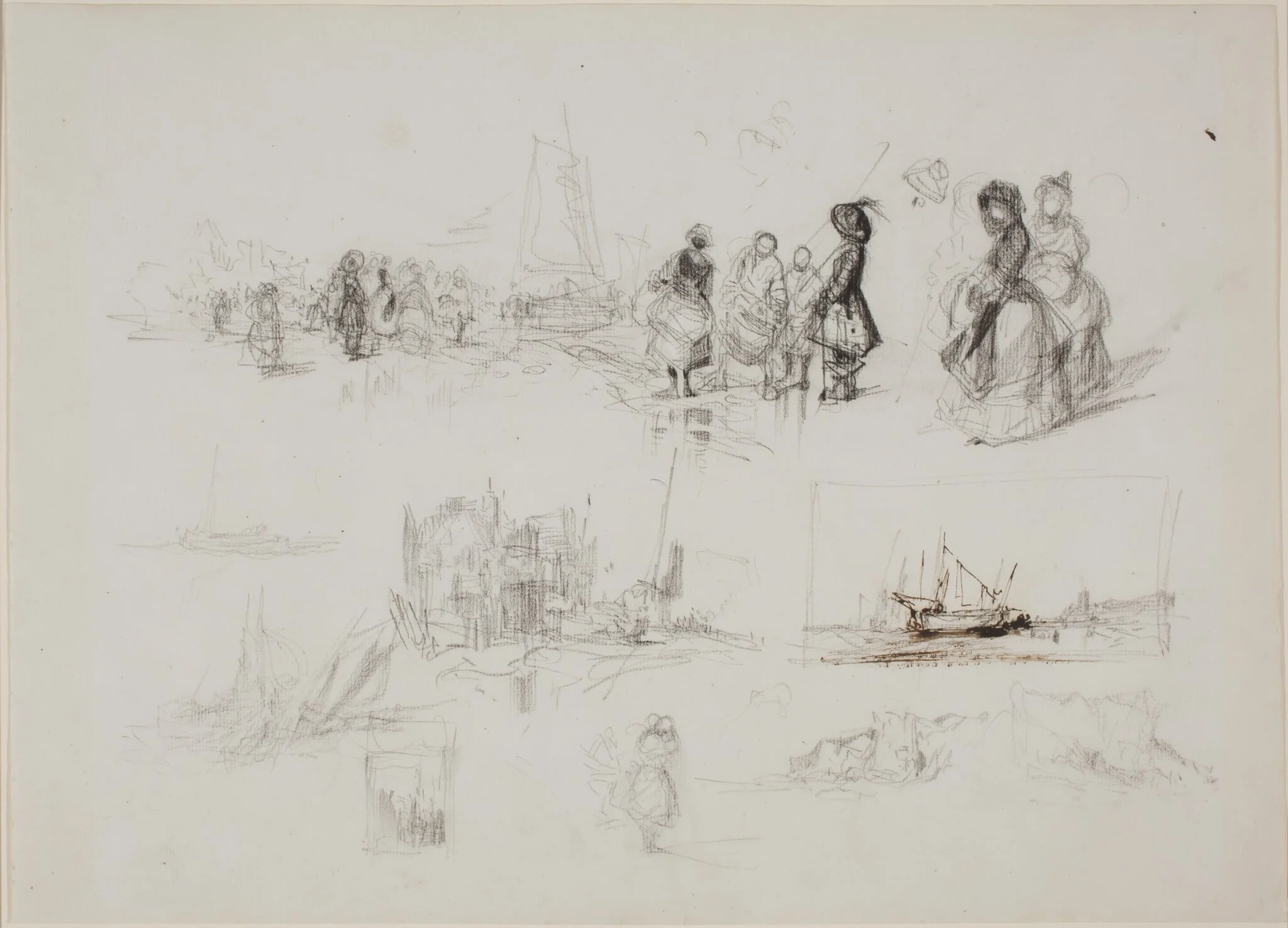 Seaside Studies, by Eugène Isabey, ink, 1834