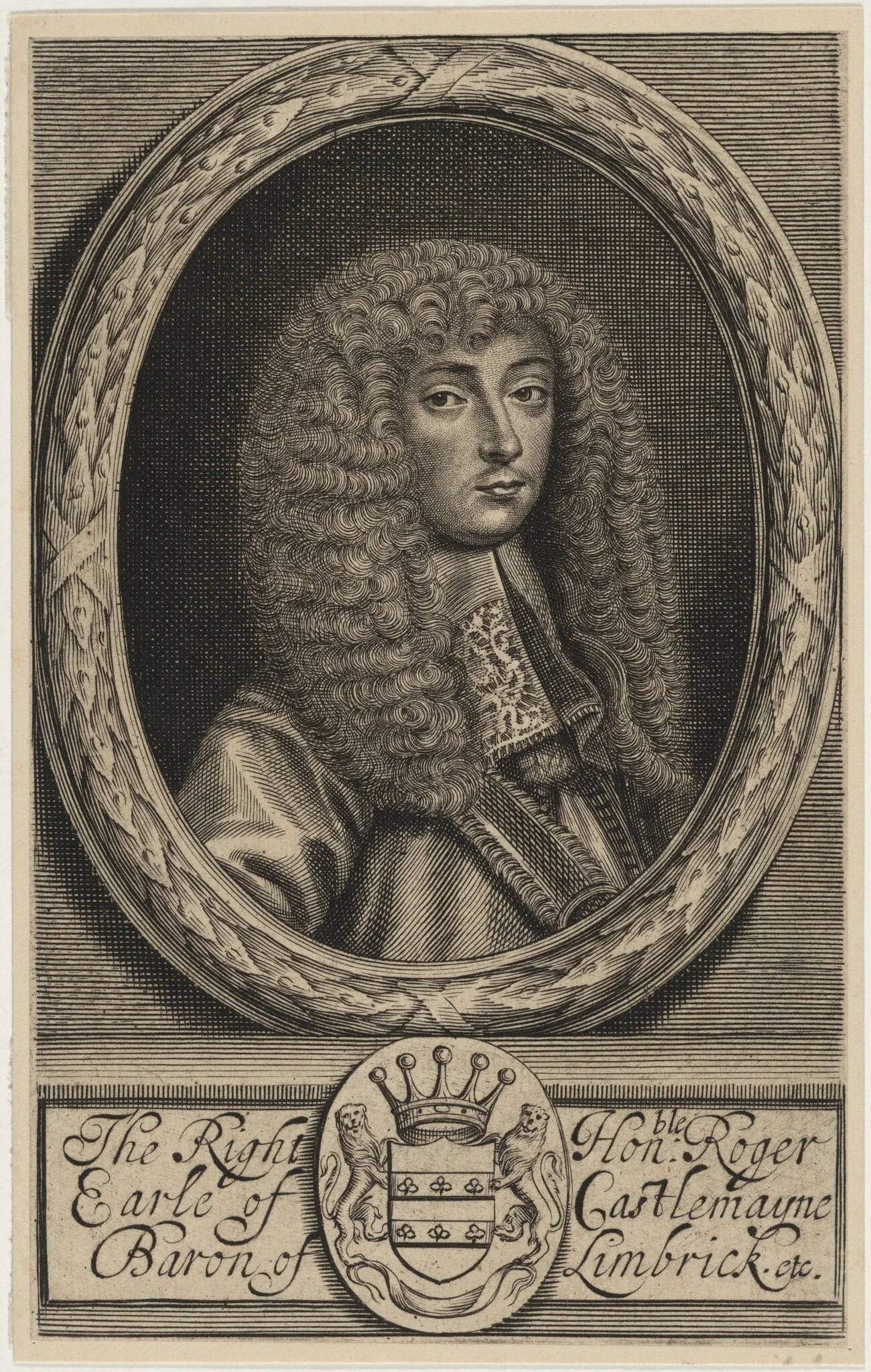 Roger Palmer, Earl of Castlemain, by William Faithorne, ink, 1671