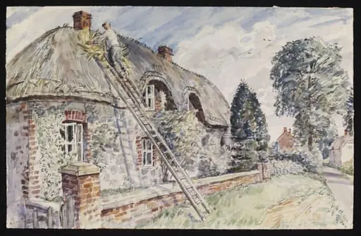 Mending the Thatch; A cottage at Little Avebury